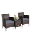  3 Piece PE Rattan Chair Set with Table - Gray - Bonton