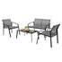  4 Piece Loveseat & Armchair Conversation set - Gray - Bonton