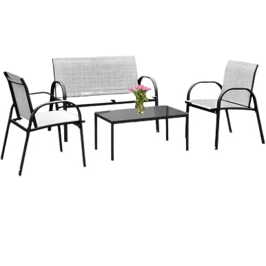  Metal Frame 4 Piece Furniture Set - Gray - Bonton