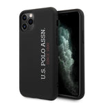 iPhone 11 Pro Max - Silicone Black Vertical Logo With Microfiber Interior - U.S. Polo Assn.