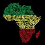 Raglan Baseball Word Art T-shirt - Countries in Africa