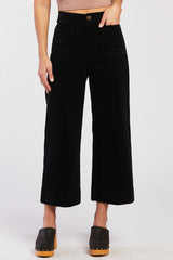 Alyx Cropped Wide Leg Corduroy Pant Button Zip Closure