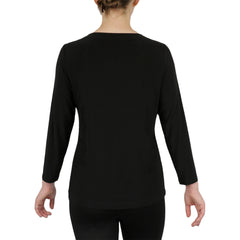 Solid Ity 3/4 Sleeves Boatneck Top