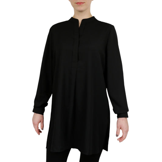 Popover Blouse With Side Slits