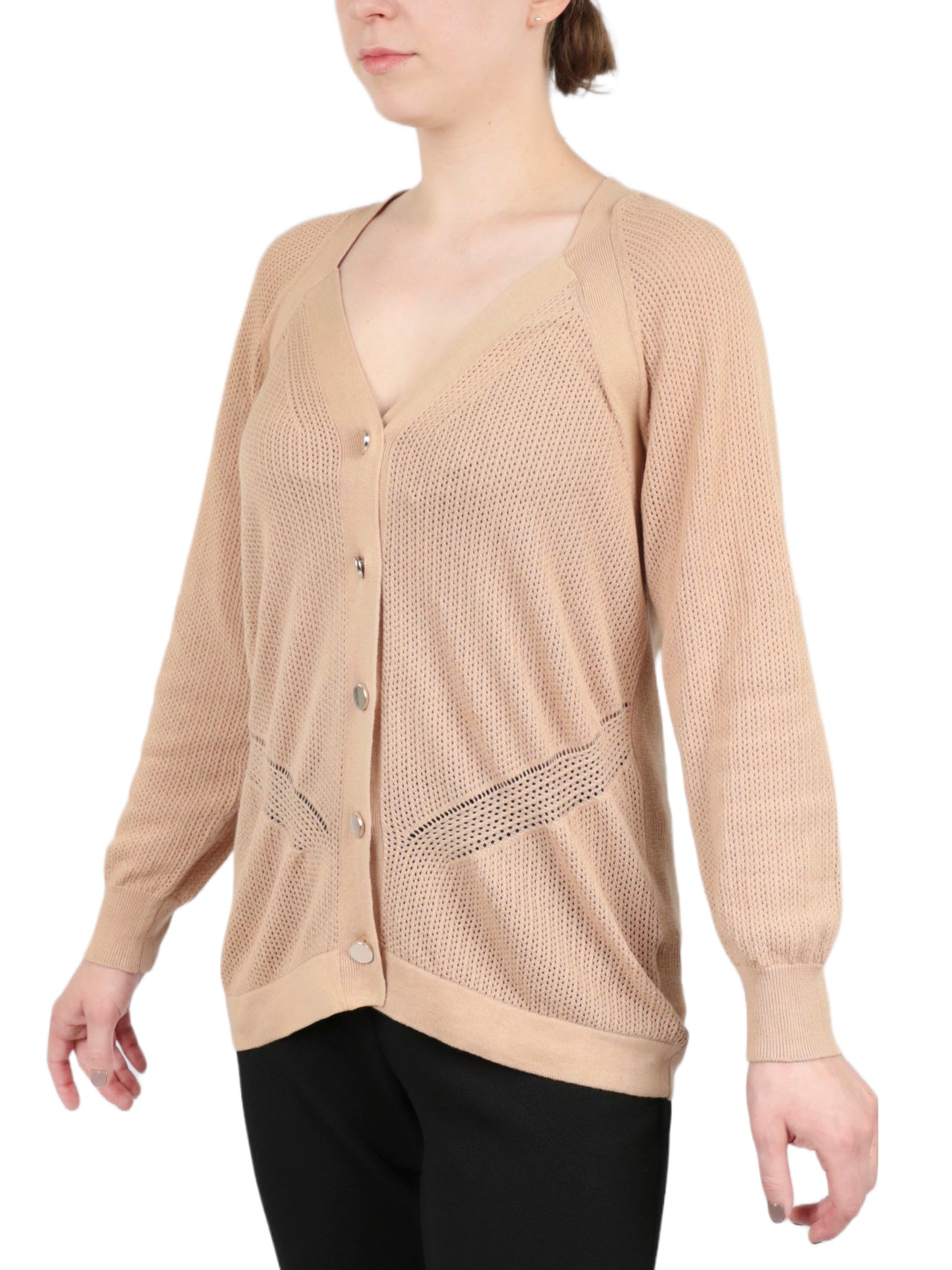  Anne Klein Cardigan With Directional Knitting - Light Coffee - Bonton