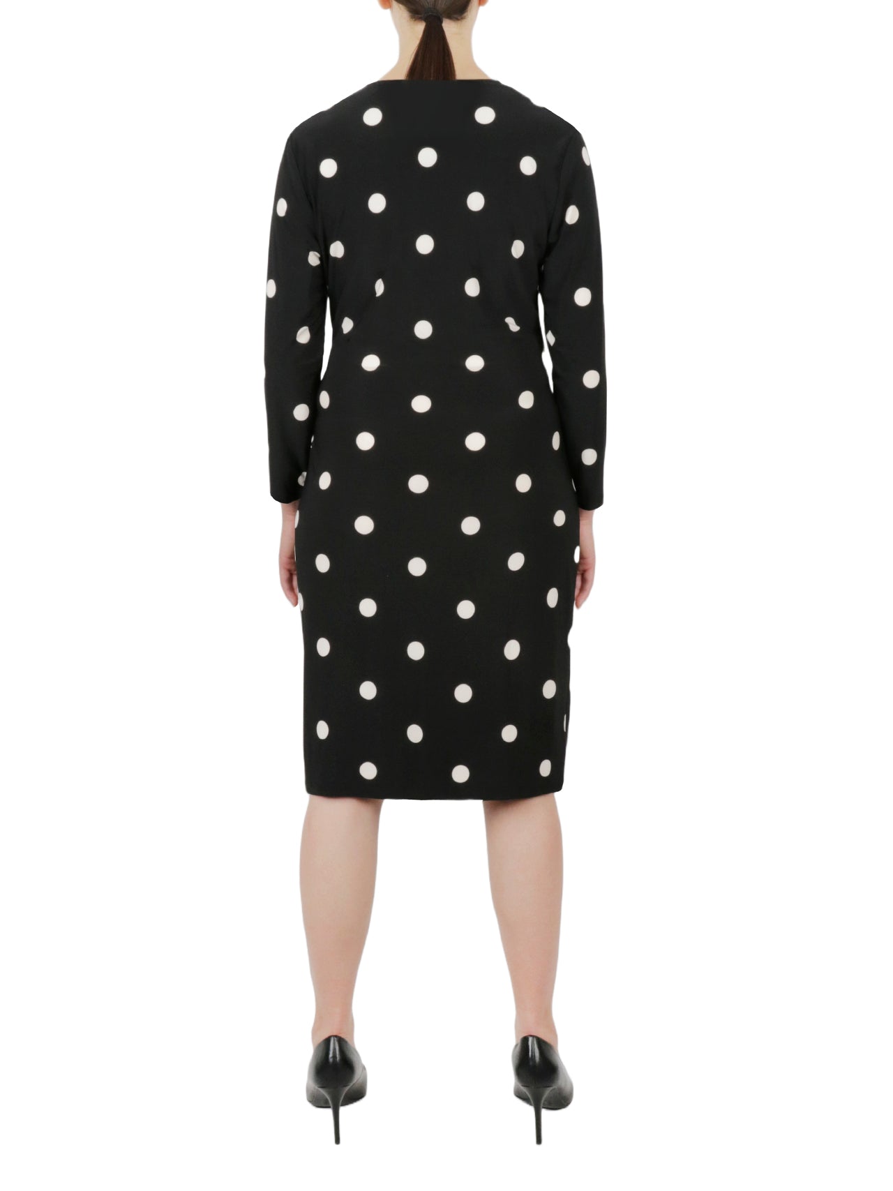  Anne Klein Ity Sutton Dot Printed Classic Wrap Dress - Anne Black/ Anne White - Bonton