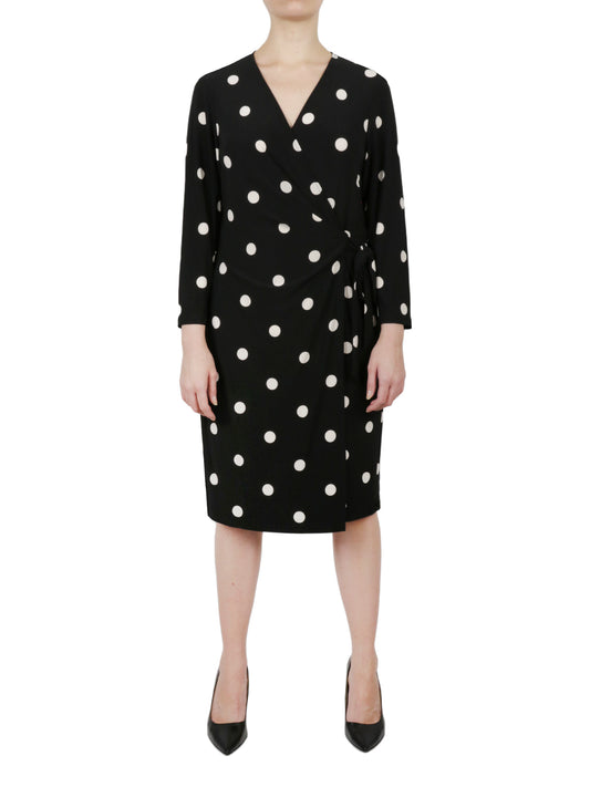 Ity Sutton Dot Printed Classic Wrap Dress
