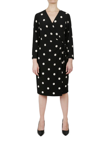 Ity Sutton Dot Printed Classic Wrap Dress