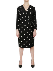 Ity Sutton Dot Printed Classic Wrap Dress