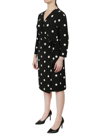 Ity Sutton Dot Printed Classic Wrap Dress