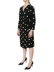 Ity Sutton Dot Printed Classic Wrap Dress