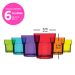Aras Multi Colored Glass Tumblers 6-Piece Set