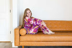 Myra Peri Tie-Dye Print Women's Nightwear Long Sleeve Shirt & Pajama Set