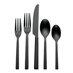 Chef's Table Matte Midnight 20-Piece Flatware Set