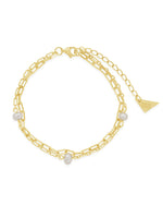 Ivy Double Chain Bracelet with Pearls