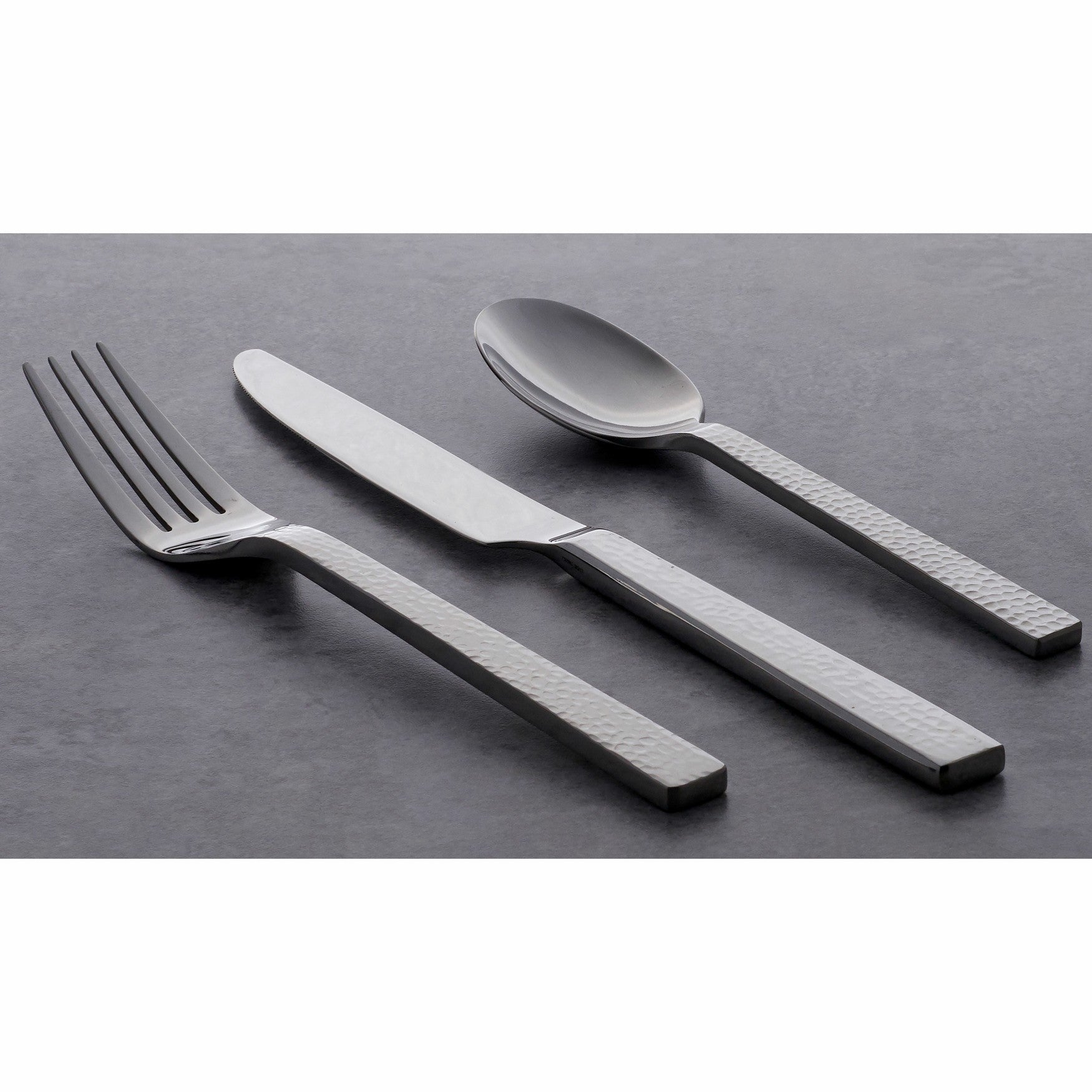  Oneida Chef's Table Hammered 45-Piece Flatware Set - Stainless Steel - Bonton