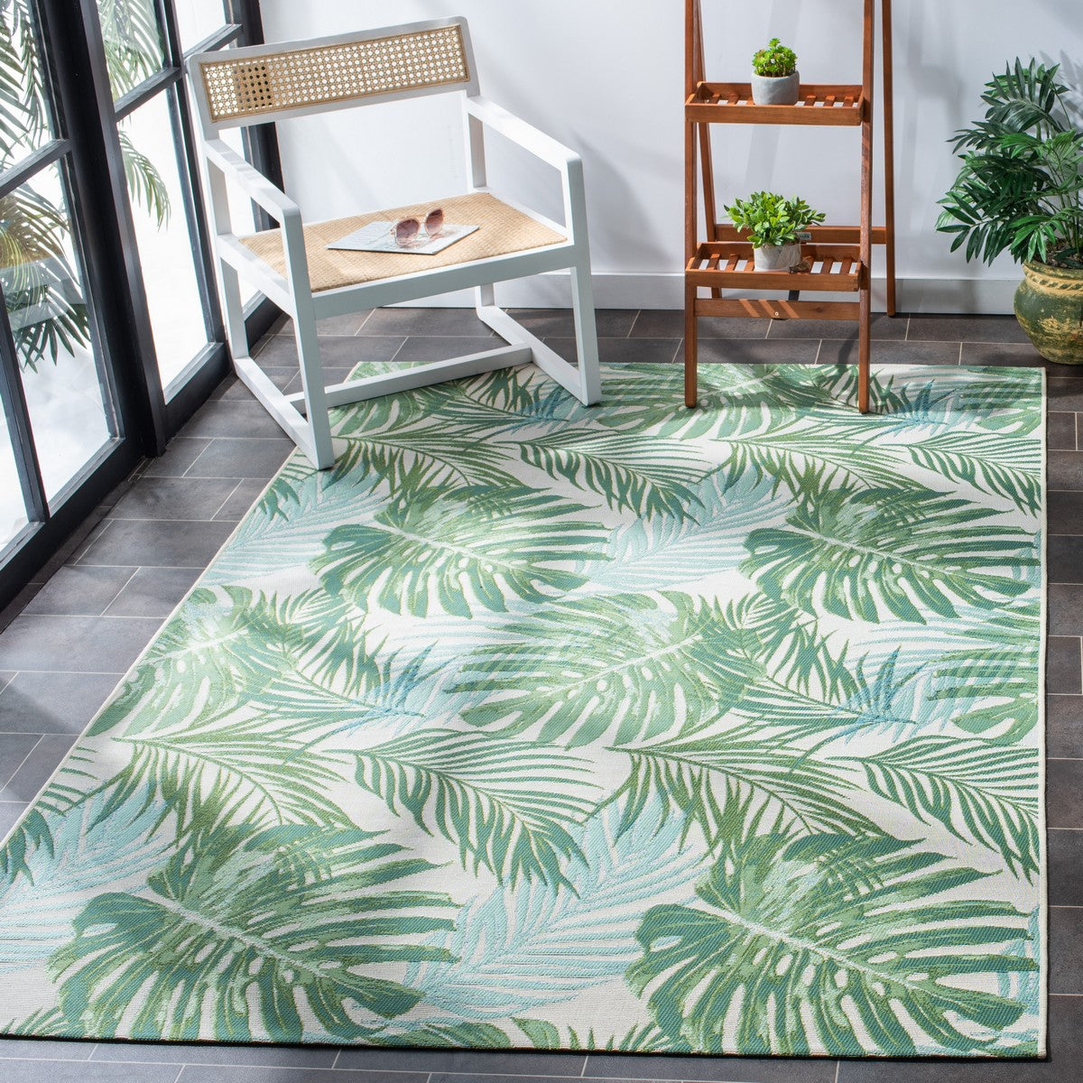  Safavieh Barbados 592 Indoor / Outdoor Rug - Green / Teal - Bonton