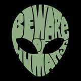 Word Art Crewneck Sweatshirt - Beware of Humans