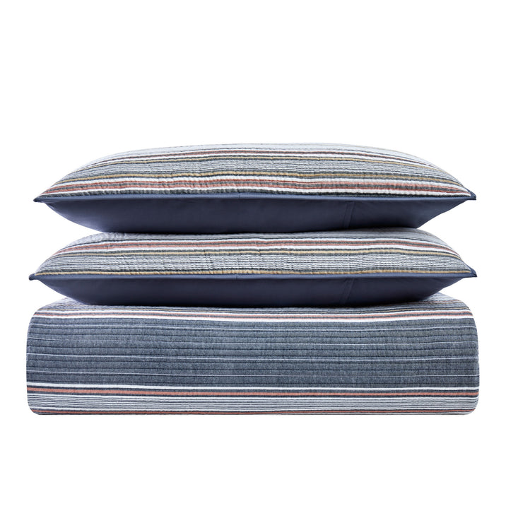 Hudson Stripe Yarn Dye 3 Piece Quilt Set