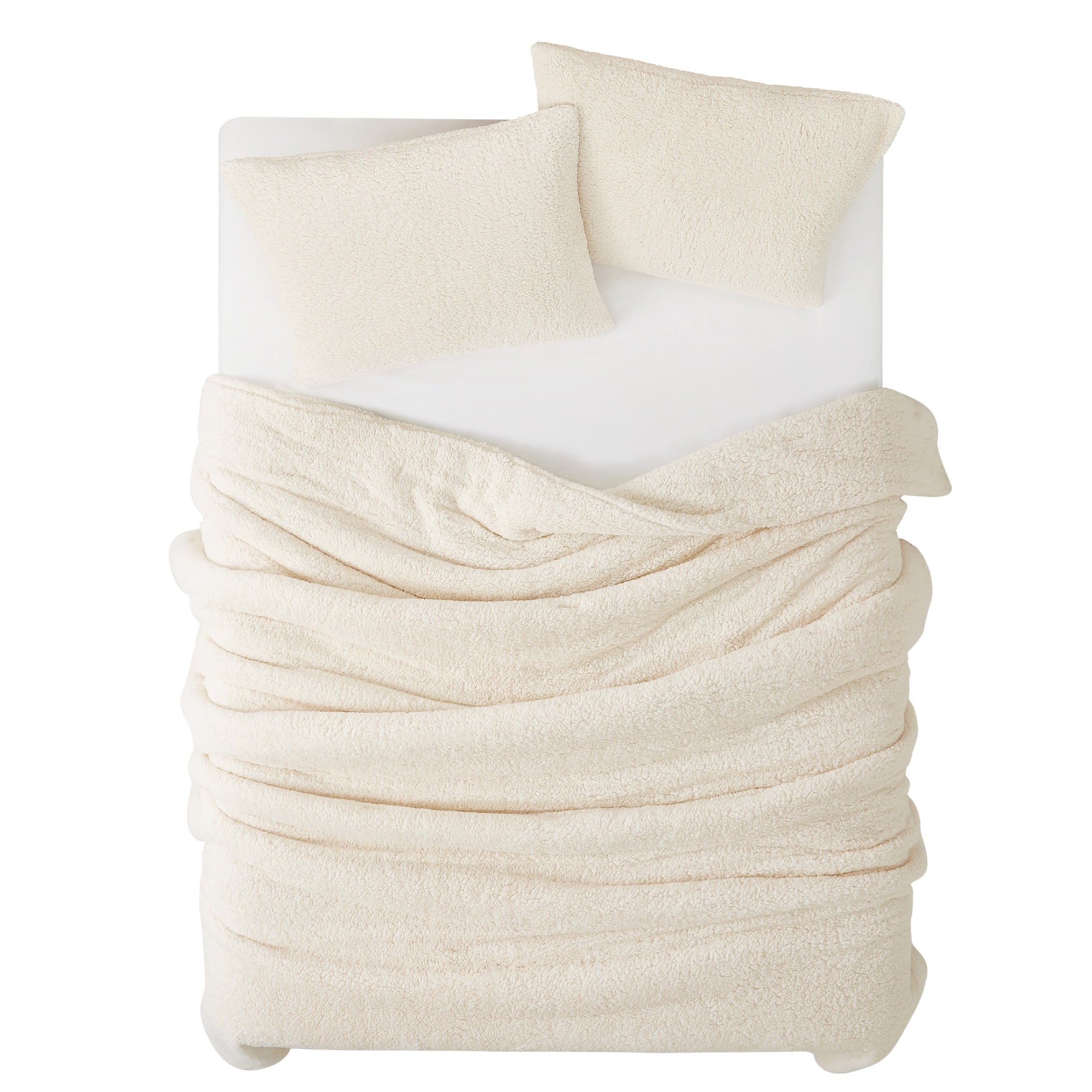  Brooklyn Loom Marshmallow Sherpa Comforter Set - Ivory - Bonton