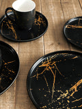 Zora 32-Piece Dinnerware Set Porcelain - Black