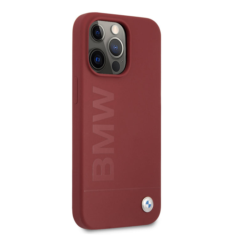 iPhone 13 Pro - Silicone Red Tone On Tone Metal Logo - BMW