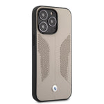 iPhone 13 Pro Max - Leather Grey Perforated Sides - BMW2