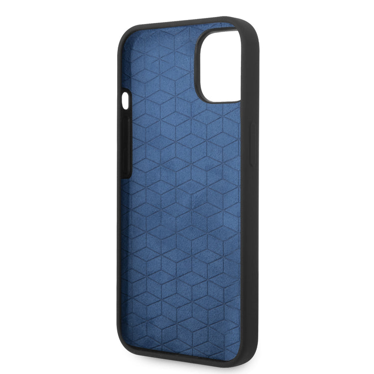 iPhone 14 Plus - Silicone Black M Collection Case Printed Tricolor Lines And Logo - BMW