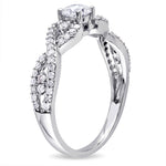 14K White Gold Twist-Style Pavé Ring 3/4 CT TW Diamond