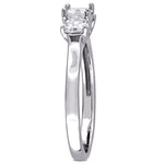 1 CT TW Asscher 3 Diamond 14K White Gold Engagement Ring