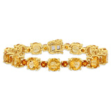 29-3/8 CT TGW Citrine and Madeira Citrine in Yellow Gold Plated Sterling Silver Tennis Bracelet