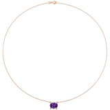 African-Amethyst and Diamond Accent Station Necklace