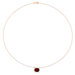 3 CT TGW Garnet and Diamond Accent in 10K Rose Gold Solitaire Necklace