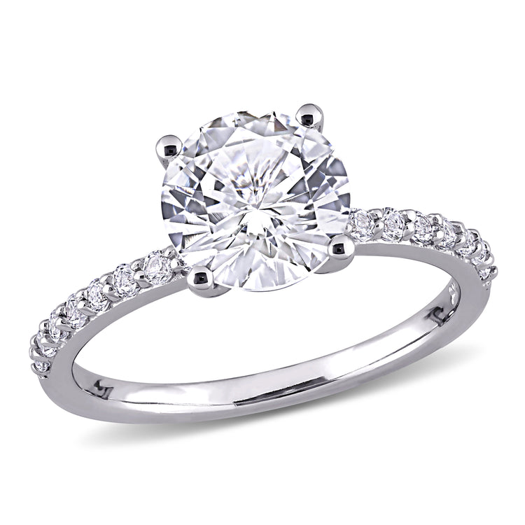 2 3/4 CT TGW Created White Sapphire Solitaire 10K White Gold Ring