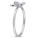 1/8 CT TW Diamond 10K White Gold Butterfly Ring