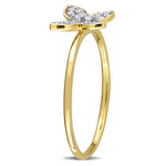1/8 CT TW Diamond 10K Yellow Gold Butterfly Ring