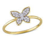 1/8 CT TW Diamond 10K Yellow Gold Butterfly Ring