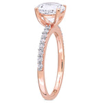 2 3/4 CT TGW Created White Sapphire Solitaire 10K Rose Gold Engagement Ring