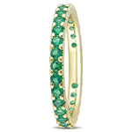 3/4 CT TGW Created Emerald 10K Yellow Gold Eternity Ring