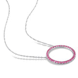 Pink Tourmaline Open Circle Necklace