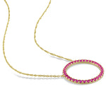 Created Ruby Open Circle Necklace
