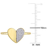 1/10 CT TW Diamond 10K Yellow Gold Heart Ring