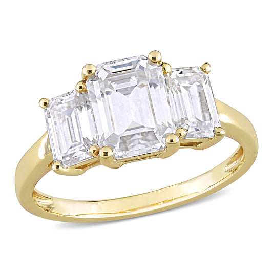Created Moissanite 3-Stone Engagement Ring