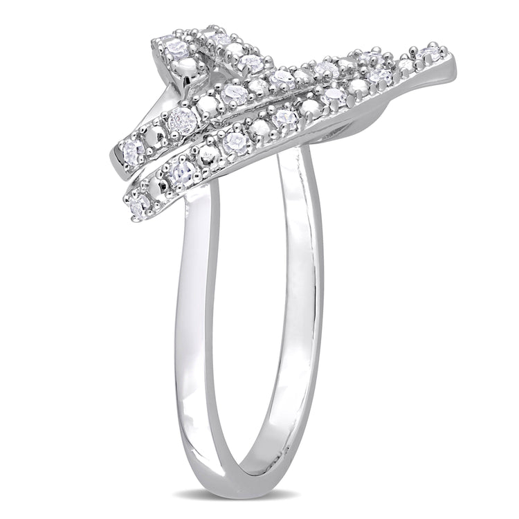 1/5 CT TW Diamond Sterling Silver Open Heart Ring