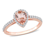 3/4 CT TGW Morganite and 1/4 CT TW Diamond 10K Rose Gold Engagement Ring