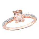 7/8 CT TGW Morganite and 1/10 CT Diamond 10K Rose Gold Engagement Ring