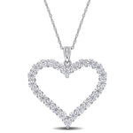 2 2/5 CT DEW Created Moissanite Sterling Silver Heart Pendant
