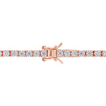 5 1/10 CT DEW Created Moissanite Rose Plated in Sterling Silver Tennis Bracelet