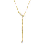 1/8 Carat TW Lab Created Diamond 18kt Yellow Gold Plated Sterling Silver Lariat Drop Necklace