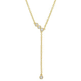 1/8 Carat TW Lab Created Diamond 18kt Yellow Gold Plated Sterling Silver Lariat Drop Necklace